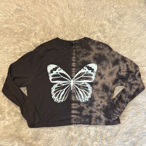 Butterfly Tie-Dye Long Sleeve Shirt